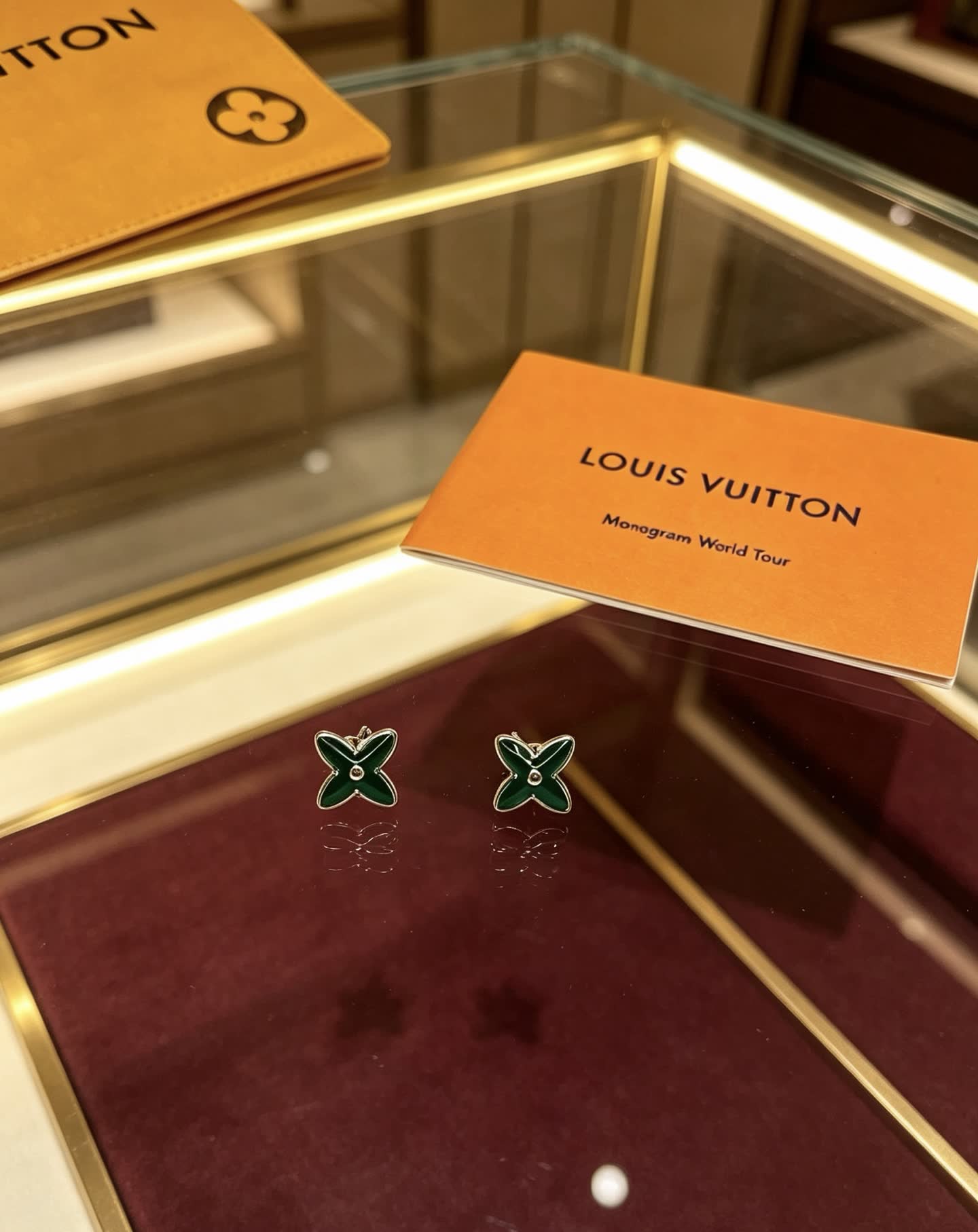 Louis Vuitton Green Enamel Earrings Louis Vuitton Green Enamel Earrings